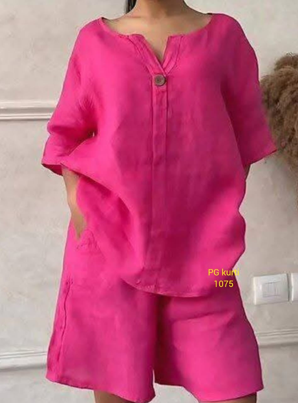 Cotton flex short kurta set
