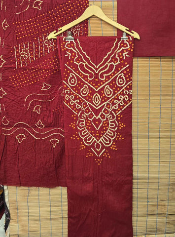 Bandhej Kurta Bottom Dupatta Set