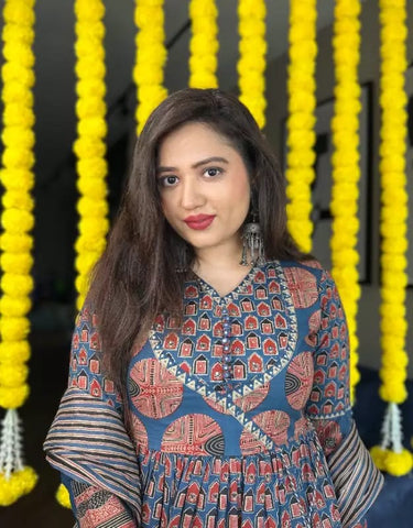 Akram print Anarkali suit set