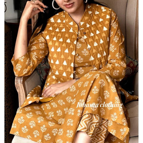 Winter collection kurti pant set with jacket