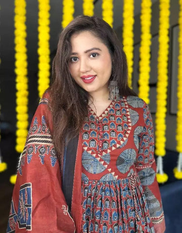 Akram print Anarkali suit set