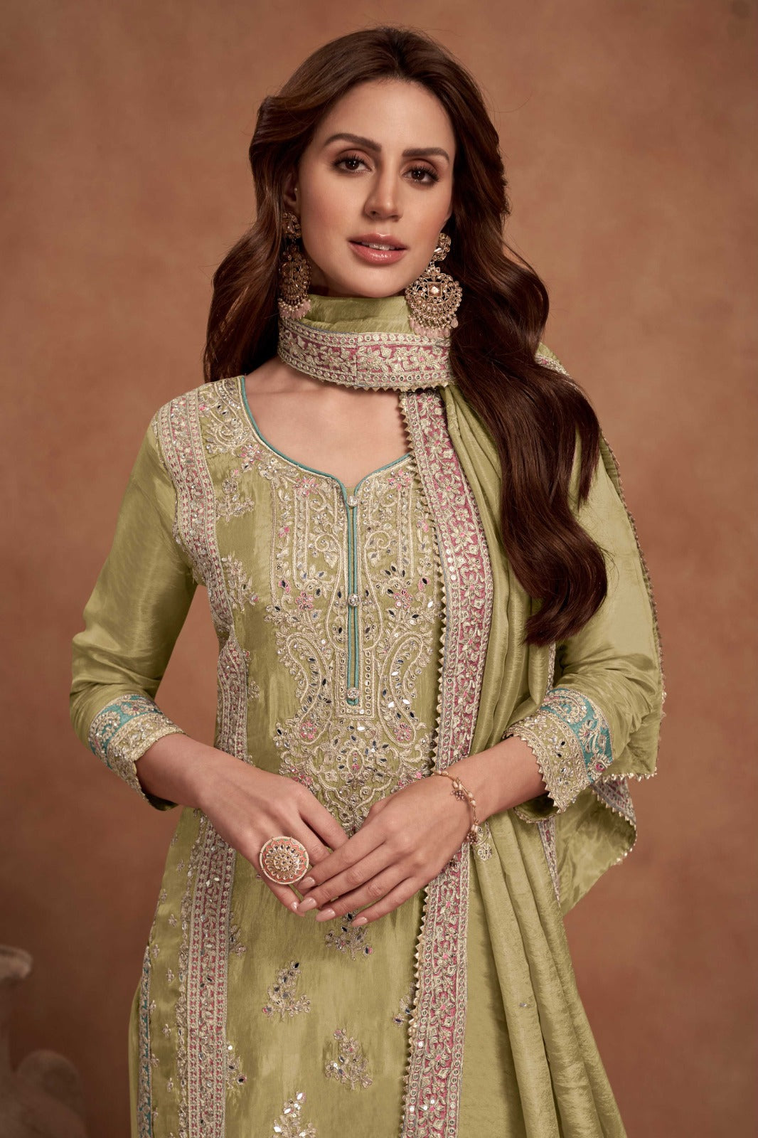 Real Simar Silk Top Plazzo Dupatta Set