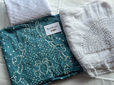 Bandhani Kurta Bottom Dupatta Set