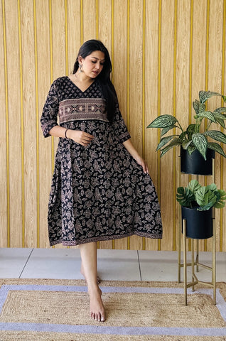 Ajrakh (cotton) handblock Aline kurti