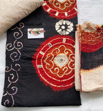 Bandhej kurta bottom dupatta set