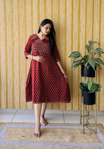 Ajrakh (cotton) handblock Aline kurti