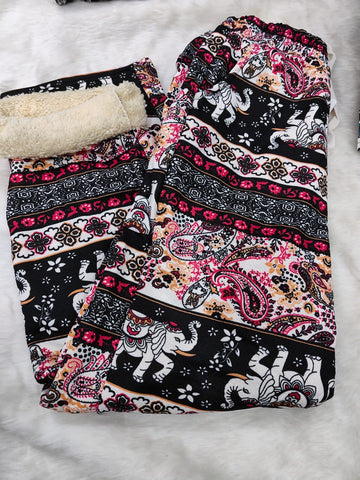 Woolen printed pant