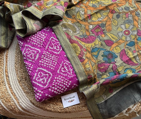 Bandhej Glaze Cotton Kurta