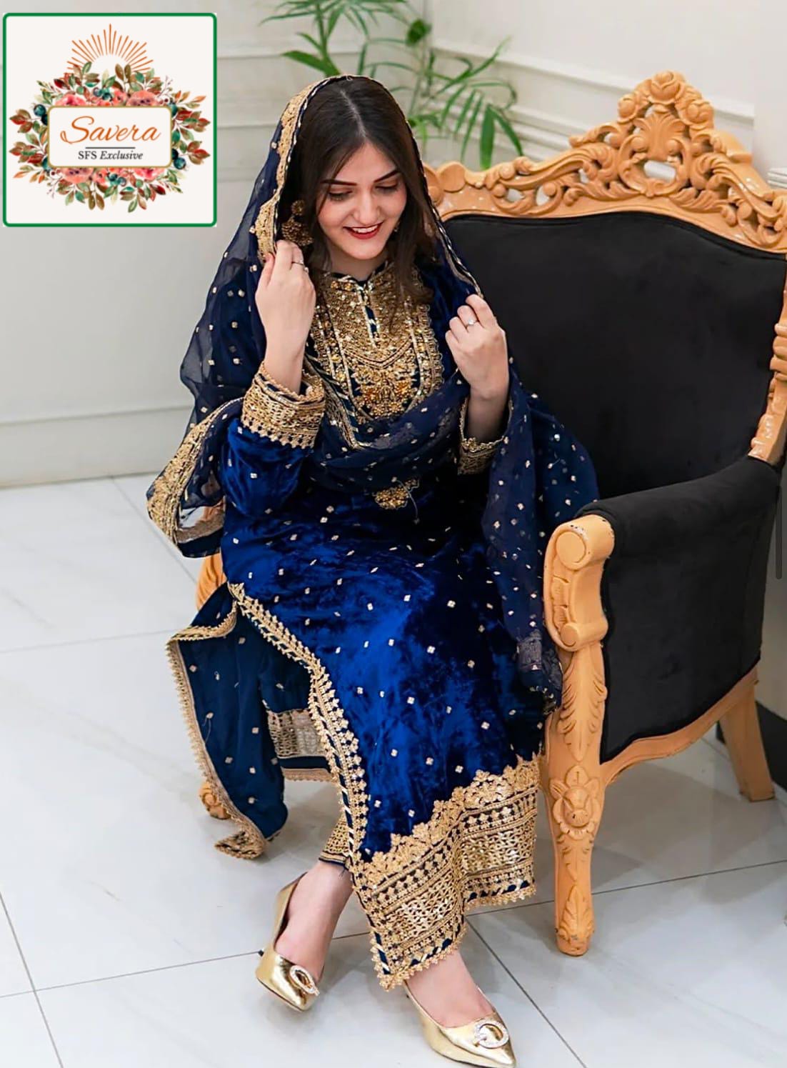 Velvet Collection Embroidery Kurta Set