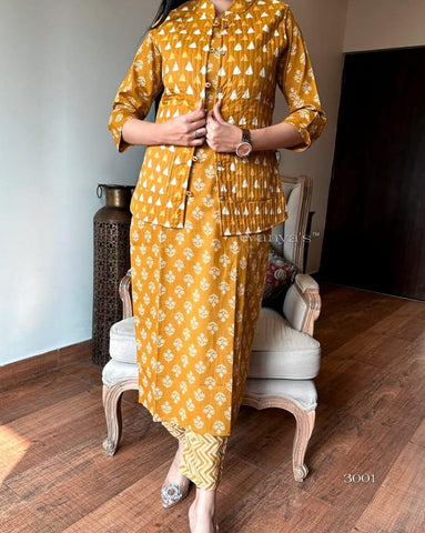 Winter collection kurti pant set with jacket