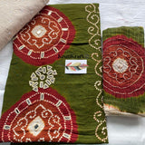 Bandhej kurta bottom dupatta set